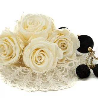 Preserved Rose XL Pearl White (set of 6)