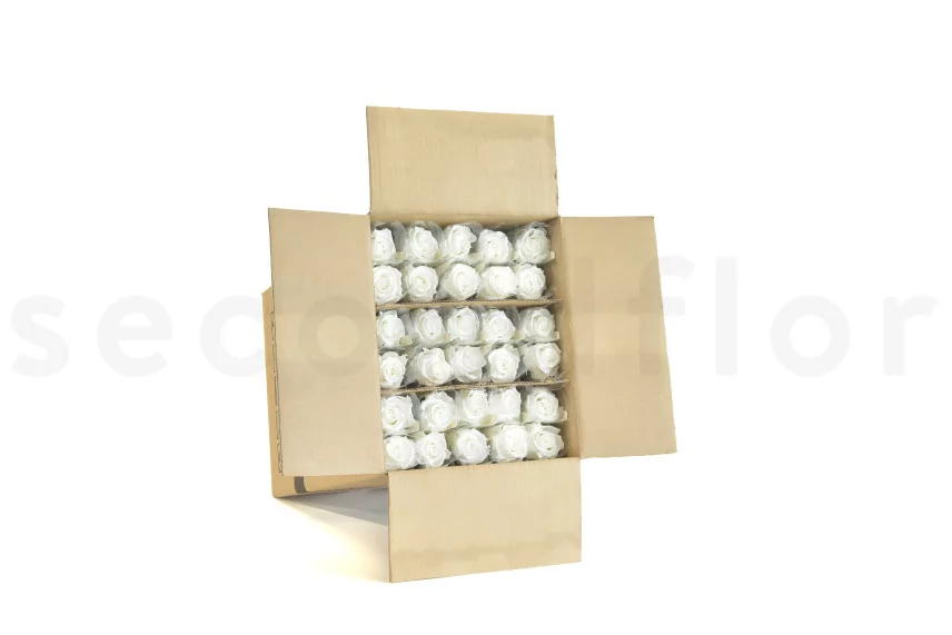 Preserved Rose on Stem 20" White (set of 30)