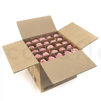 Preserved Rose on stem 12" Light Pink (x25)