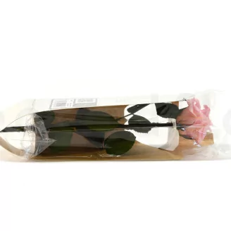 Preserved Rose on stem 12" Light Pink (x25)