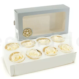 Preserved Rose L Pearl White (set of 8)