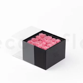 Box of 16 Preserved roses Pink