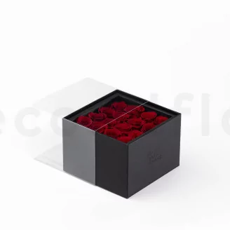 Box of 16 Preserved roses Red