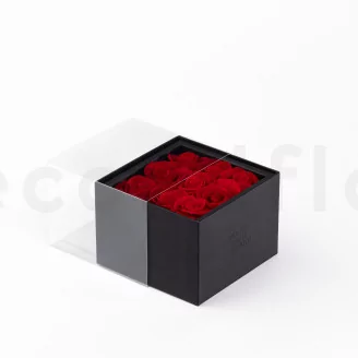 Box of 9 Preserved roses Red