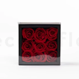 Box of 9 Preserved roses Red