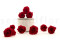 A Box Containing 9 Medium Vibrant Red Eternal Rose Heads From Kiara