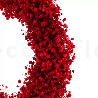 Preserved Baby's Breath Gypsophila Wreath Red