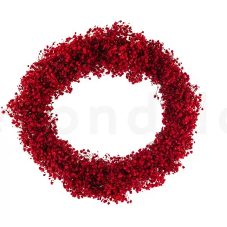 Preserved Baby's Breath Gypsophila Wreath Red