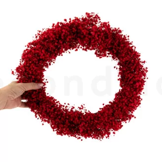 Preserved Baby's Breath Gypsophila Wreath Red