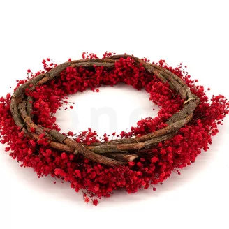 Preserved Baby's Breath Gypsophila Wreath Red