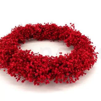 Preserved Baby's Breath Gypsophila Wreath Red