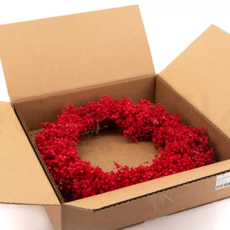 Preserved Baby's Breath Gypsophila Wreath Red