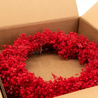 Preserved Baby's Breath Gypsophila Wreath Red