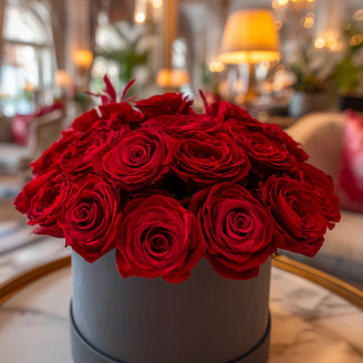 Preserved rose Kiara XL - Box of 6 - Vibrant Red Roses