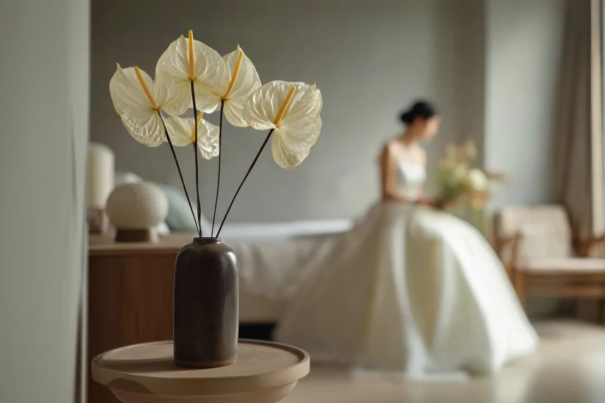 Preserved Anthurium White (set of 3)