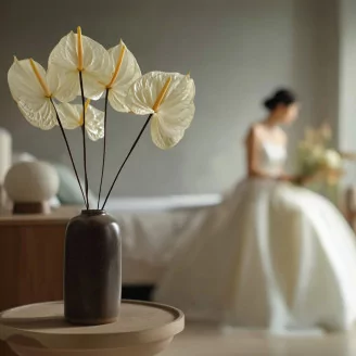 Preserved Anthurium White (set of 3)