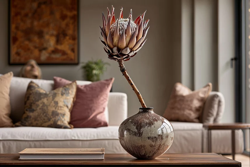 Preserved Protea Cynaroides Cream