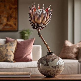 Preserved Protea Cynaroides - 1 Stem - Cream