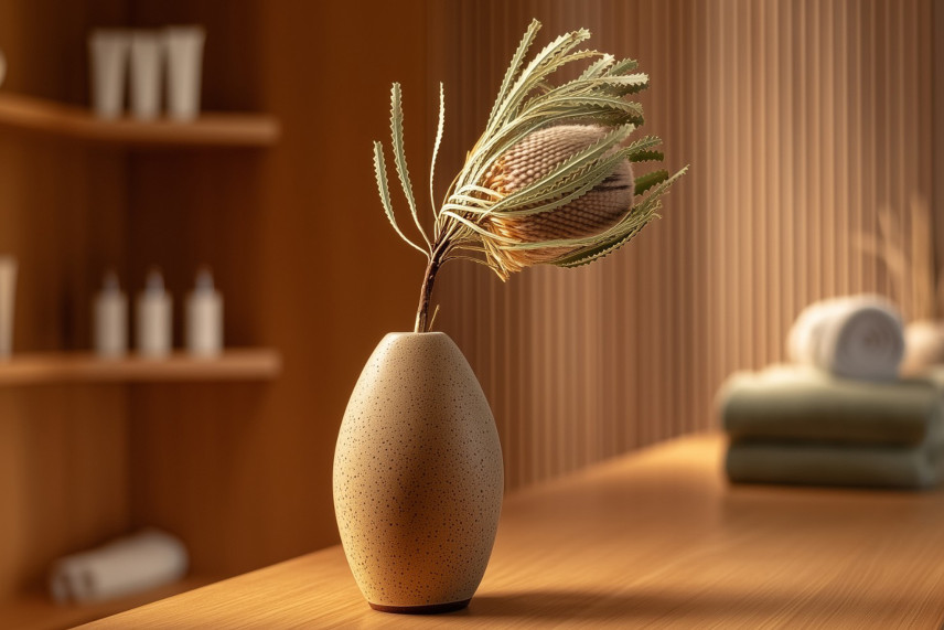 Dried Banksia Hookeriana - 1 Stem - Natural