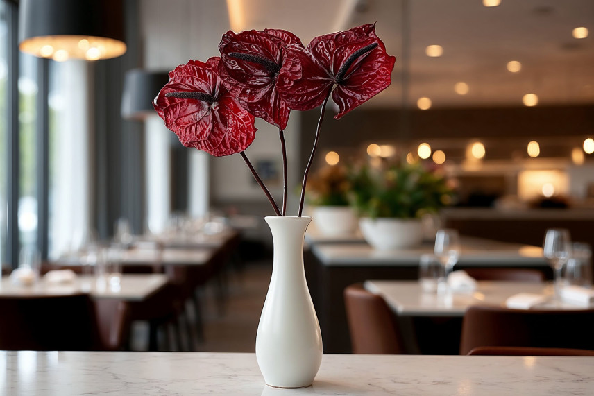 Preserved Anthurium - Box of 3 - Wine Red