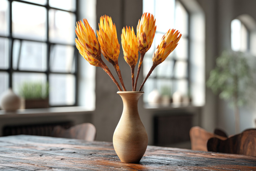 Dried Protea Repens - 5 Stems - Yellow