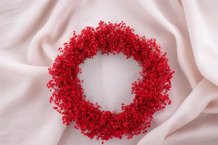 Preserved Baby’s Breath Gypsophila Wreath - Red