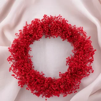 Preserved Baby's Breath Gypsophila Wreath Red