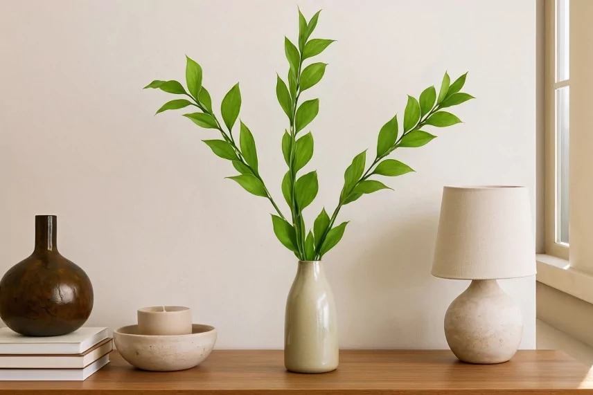 Preserved Ruscus Garden Light Green (set of 3)