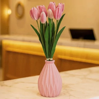 Artificial Real Touch Two-Toned Tulip Light Pink (set of 10)