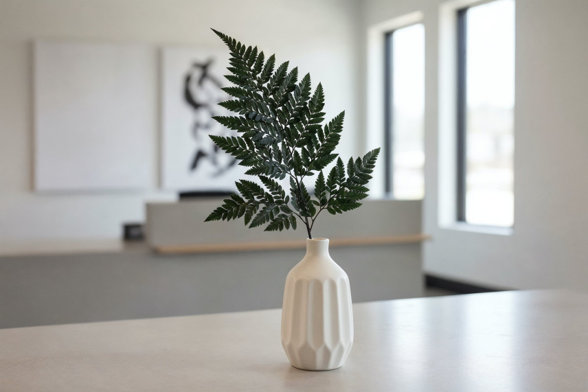 Preserved Leather Fern - 6 Units - Green