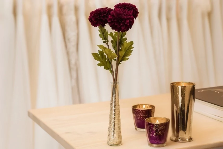 Artificial Dahlia - 4 Stems - Plum