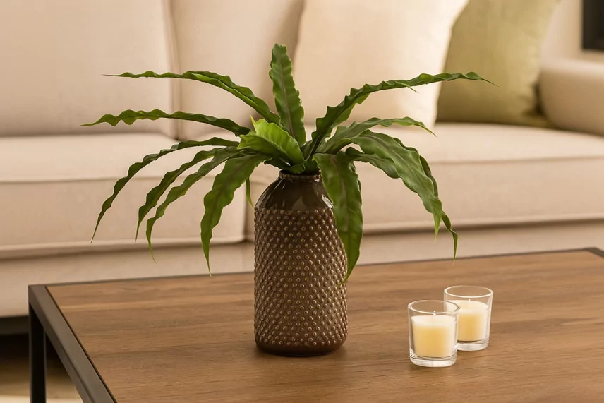 Artificial Bird Nest Fern Bush - Green