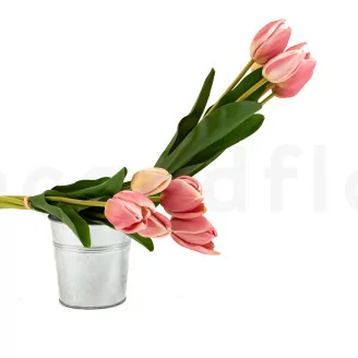 Artificial Real Touch Two-Toned Tulip Light Pink (set of 10)