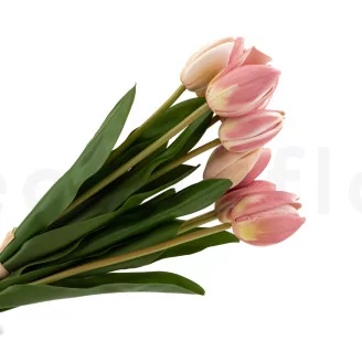 Artificial Real Touch Two-Toned Tulip Light Pink (set of 10)