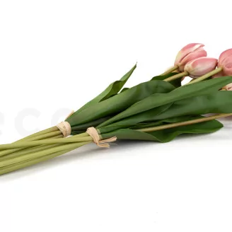 Artificial Real Touch Two-Toned Tulip Light Pink (set of 10)