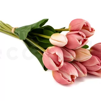 Artificial Real Touch Two-Toned Tulip Light Pink (set of 10)