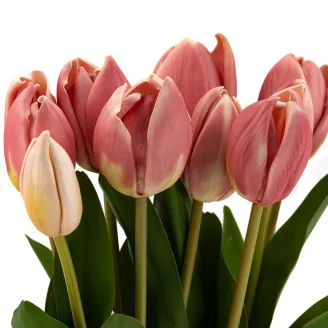 Artificial Real Touch Two-Toned Tulip Light Pink (set of 10)