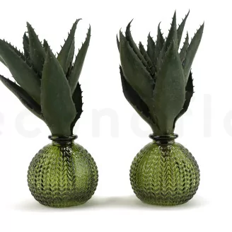 Artificial Aloe Green (set of 2)