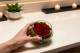 Preserved Rose In Glass Bowl Red 1