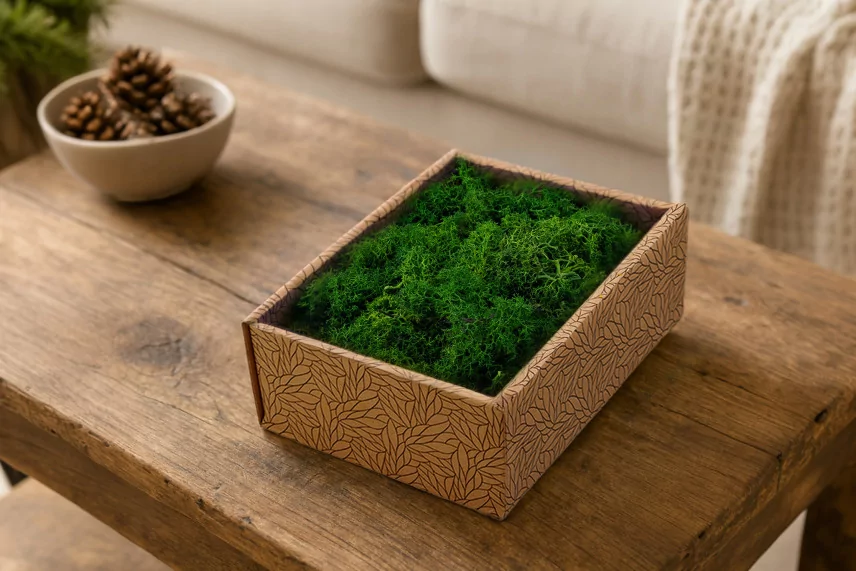 Preserved Reindeer Moss Nature Green (Creabox S)