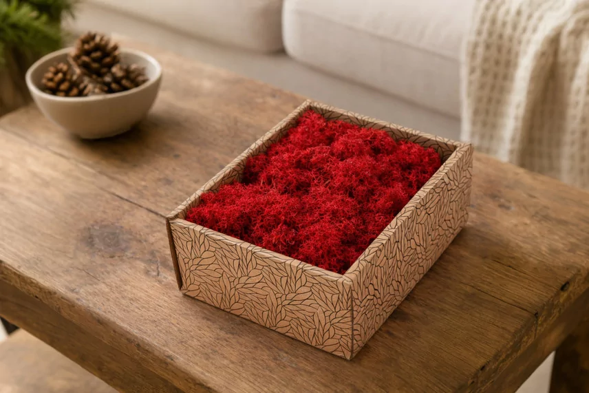 Preserved Reindeer Moss - Creabox S - Red