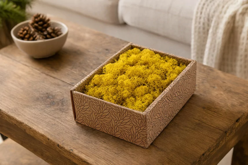 Preserved Reindeer Moss Yellow (Creabox S)