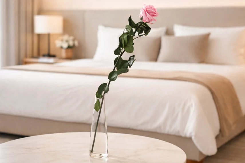 Preserved Rose on Stem 20" Light Pink (set of 30)