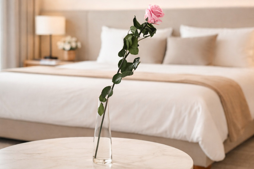 Preserved roses on stem in bulk 50cm - 30 Units - Light Pink