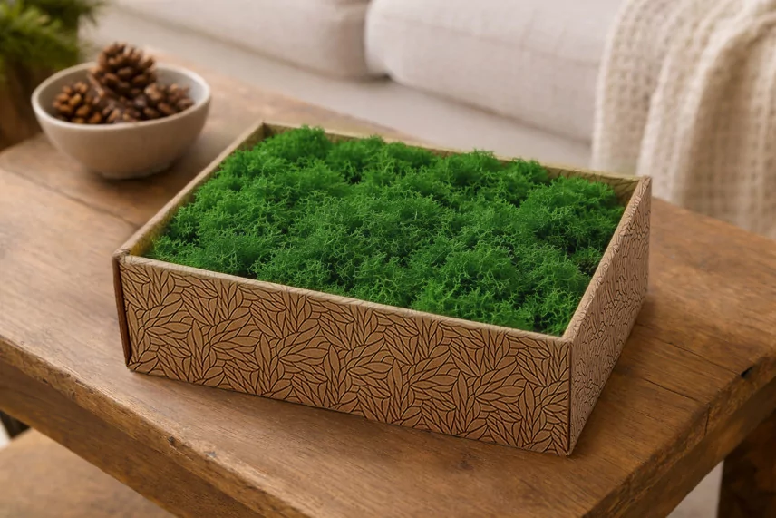 Preserved Reindeer Moss Nature Green (Creabox M)