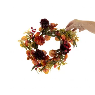 Artificial Fall Floral Wreath (14")