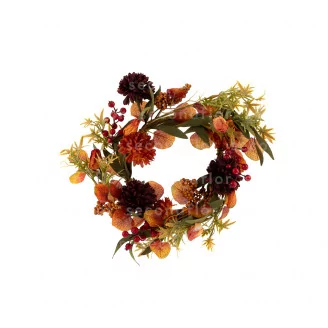 Artificial Fall Floral Wreath (14")