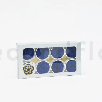 Preserved Rose L Ocean Blue (set of 8)